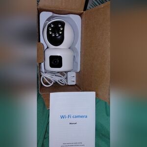 Smart AI 360° View By Pan/Tilt WiFi White Security Camera with Charger
